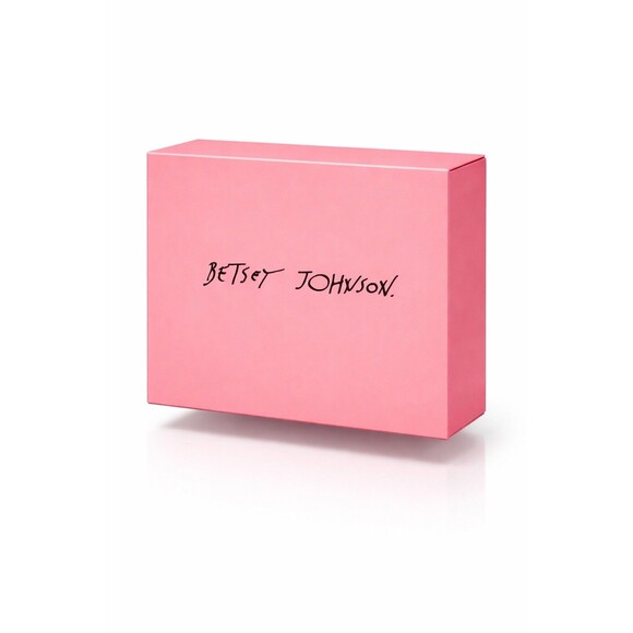 Betsey Johnson Women\'s Gem Bow Wristwatch Pink Dial Faux Leather Strap Box
